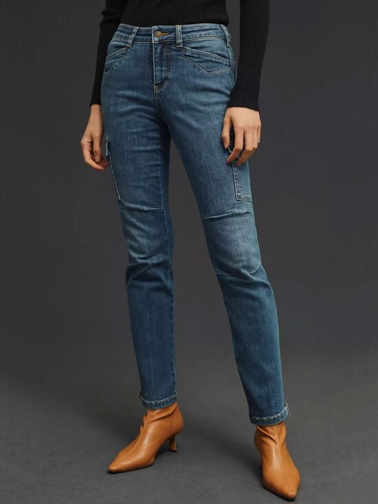 Anthropologie Denim - Anthropologie Pilcro Mid-Rise Slim Straight Cargo Jeans 30 TALL